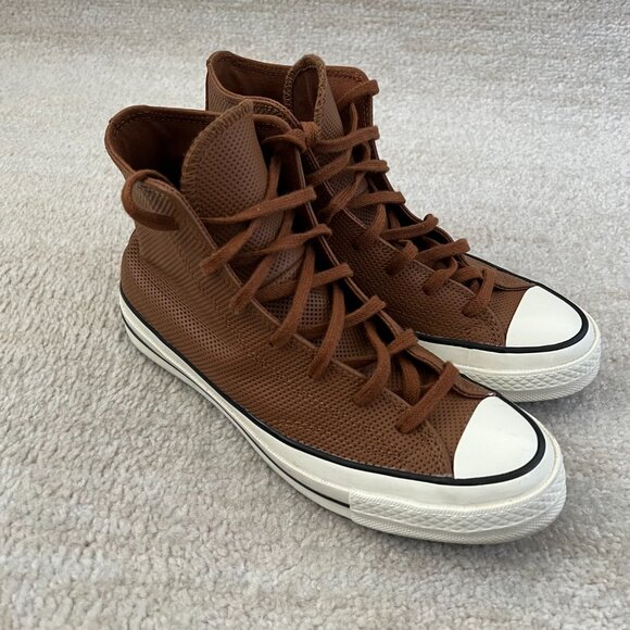 Converse Chuck 70 Hi Perforated Leather High Top Sneakers Shoes 8 - Picture 4 of 9